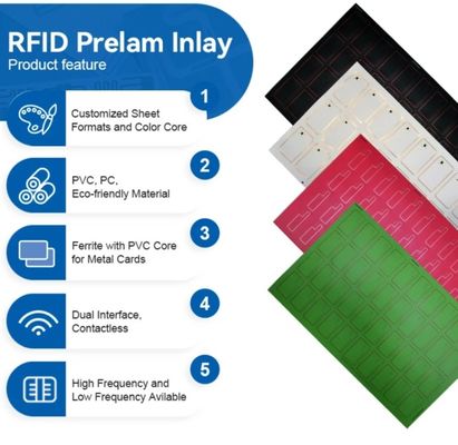 IC Fudad F08 チップ PVC RFID スマートカード インレイ / RFIDカードの生産のためのプレラムシート